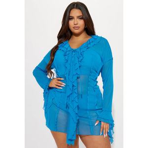 Nuevo Diseño, Vestido Sexy de Fiesta para Mujer, Personalizado, con Malla, Manga Larga y Detalle de Volantes - Product Image 6