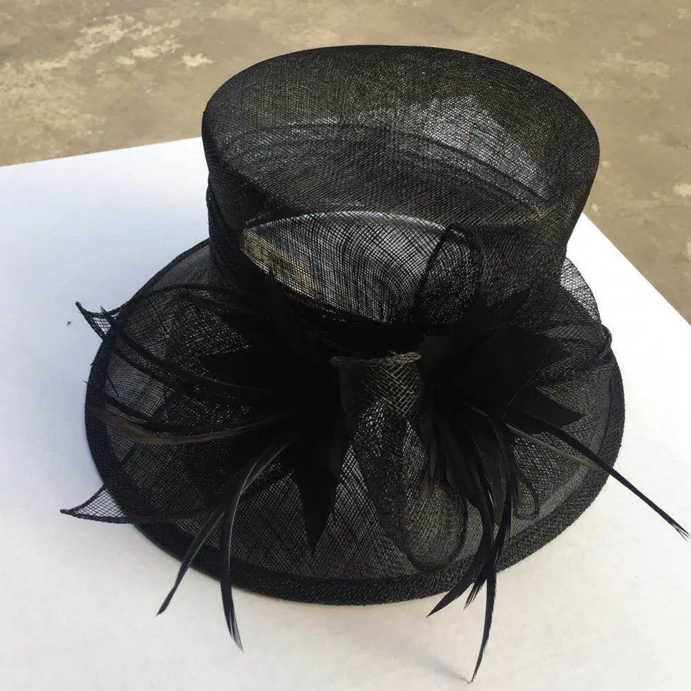 Настраиваемые шляпы Sinamay для вечеринок, Абака, текстиль для пляжных и церковных мероприятий, аксессуары для Sinamay, шапка из рафии