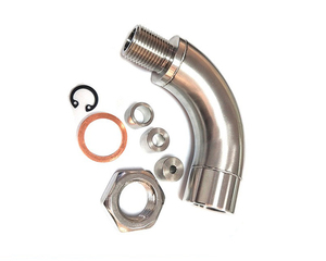 J-Style 90 °   Adaptateur d'échappement en acier inoxydable avec inserts réglables, éliminateur de code défaut (CEL) - Product Image 1