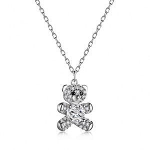 Dylam <b>Cute</b> Fine Fashion Jewelry 18K Gold Plated 925 Sterling Silver 5A Cubic Zirconia <b>Bear</b> Pendant Necklace - Product Image 1