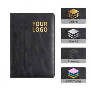 Custom Business Gift Diary Notebook Journal Leather Cover Printing Logo A5 Memo <b>Pad</b> with Pen Holder Notebooks - Product Image 6