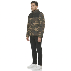 Warm Winter Canvas Puffer <b>Jackets</b> OEM Wholesale Lightweight <b>Waterproof</b> Outdoor Fashion Stand Collar Front Logo Cotton Filled - Product Image 1