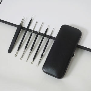 6 ؟ إزالة الرؤوس السوداء طقم إبرة حب الشباب الجراحية الفولاذ المقاوم للصدأ بثور مجموعة مستخرج مع مرآة العناية بالوجه أداة تنظيف - Product Image 4