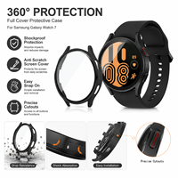 Étui de montre compatible avec la charge directe, en verre trempé PC avec revêtement mat, antichoc, couverture intégrale, sport, pour Samsung Galaxy Watch