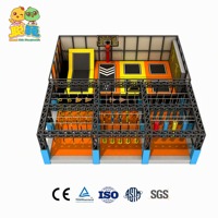 Équipement de terrain de jeu intérieur, parcours d'obstacles Ninja Warrior, parc de trampolines, mur d'escalade Slam Dunk de 5 m de hauteur, conforme aux normes ASTM et CE, clé en main