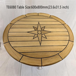 Plateau de table ovale en teck avec motif étoile 440x580/600x800mm pour accessoires de yacht, bateau, camping-car - Product Image 4