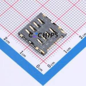 SIM204-GZ8P SIM Card Connector SMD Connector Flip Cover Type Micro SIM Card Card Holder No Card Detection - Product Image 2