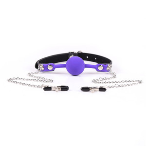 كمامات فم جلدية شعبية مع مشابك حلمات، ألعاب جنسية - Product Image 5