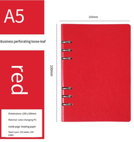 Carnet de voyage en cuir PU à couverture rigide à feuilles mobiles A5 avec logo personnalisé pour cadeau promotionnel