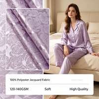 Tissu Jacquard 100% Polyester Professionnel au Toucher Lisse pour Vêtements de Nuit, Pyjamas, Tenues Décontractées et Vêtements de Loisirs à Domicile