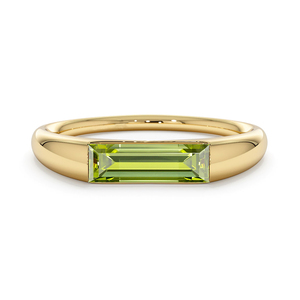 Gemnel New Arrivals <strong>Rings</strong> Jewelry Women 14K Gold Plated baguette <strong>Peridot</strong> 925 Silver Birthstone Signet <strong>Rings</strong> - Product Image 1