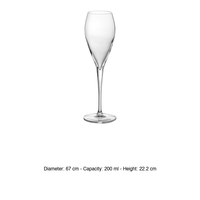 Copa de Degustación de Vino Espumoso Luigi Bormioli Atelier, 20 cl, Altura 22.2 cm, Diámetro 6.7 cm