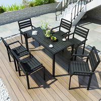 Ensemble de table et chaises de salle à manger pour balcon extérieur, style européen, en fer, imperméable, résistant au soleil, pour villa, terrasse, hôtel