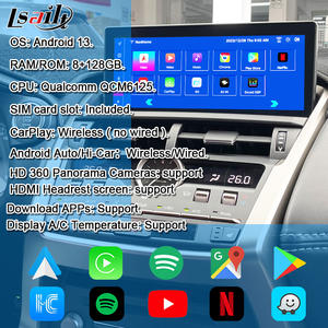 Lsailt 10.25 pouces Android multimédia CarPlay écran pour LEXUS NX 200T 300H 2015 -2017 BT 4G WIFI GPS mise à niveau affichage - Product Image 4
