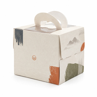 Boîte à gâteau personnalisée avec logo pour anniversaire, emballage en carton pour cupcakes, pâtisseries, boulangerie, boîte à gâteau en papier avec poignée et fenêtre
