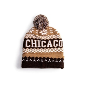 Bonnets personnalisés d'usine, style hip-hop streetwear, bonnets en tricot, bonnets colorés, bonnets en acrylique jacquard avec <span class=keywords><strong>pompon</strong></span>, pour hommes et femmes, <span class=keywords><strong>à</strong></span> porter au quotidien - Product Image 4