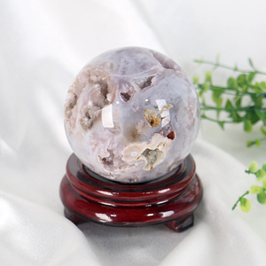 Wholesale Natural Healing Polished Raw <b>Crystal</b> <b>Ball</b> Flower Agate Sphere for Home Decoration - Product Image 3
