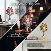 Trophée en métal et cristal haut de gamme, design féerique, finition anodisée, pour récompenses d'entreprise, de sport et de reconnaissance professionnelle