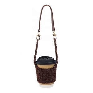 Sac fourre-tout personnalisé en polaire Teddy pour bouteille d'eau, tasse à café ou boisson – Vente directe usine – Idéal comme cadeau promotionnel - Product Image 2