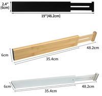 Organisateur de tiroir extensible et ajustable en bois écologique pour commode de cuisine