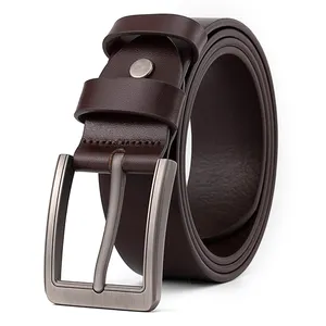 Cintura in vera pelle larga 4.0cm in lega d'argento all'ingrosso con fibbia in stile Business Design dai migliori produttori