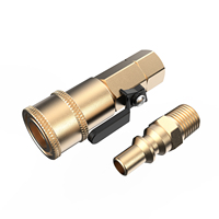 Adaptateur de raccord rapide pour propane RV 1/4 pouce pour tuyau de propane, gaz propane ou gaz naturel, raccord rapide 1/4 pouce, robinet d'arrêt et bouchon à débit total