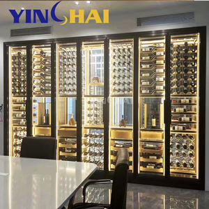 قبو نبيذ مخصص فاخر تجاري يتم التحكم فيه بدرجة الحرارة ، نبيذ معدني من الفولاذ المقاوم للصدأ - Product Image 2