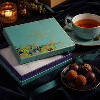 Nouvelle boîte cadeau carrée haut de gamme en carton tactile, 9/16/25 compartiments, pour emballage DIY de chocolats et bonbons, motif ciel étoilé, épaisseur 2mm