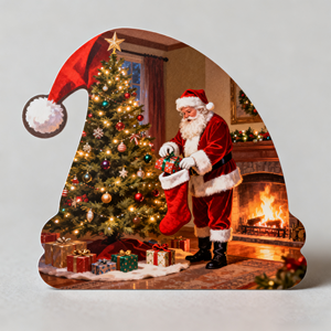 Carte di Natale geometriche minimaliste fustellate | Albero cavo triangolare, opaco, rosso-argento, moderno <span class=keywords><strong>Promo</strong></span> di marca, leggero-durevole - Product Image 1