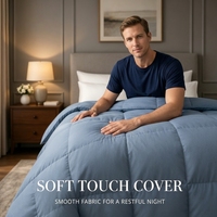 Couette en duvet de canard blanc de luxe personnalisable avec logo, écologique, de haute qualité, douce et respirante pour la maison