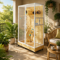 Maison pour oiseaux en bois spacieuse, volière d'intérieur, habitat confortable, design élégant pour les oiseaux de compagnie