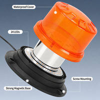 Luz de Advertencia Giratoria Magnética LED de 12V 24V, Luz Estroboscópica de Emergencia, Luz de Señalización de Tráfico de Seguridad para Techo de Camión