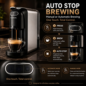 <span class=keywords><strong>Machine</strong></span> à café expresso ELEGOAL EC518, 20 bars de pression, 3 en 1, <span class=keywords><strong>compatible</strong></span> <span class=keywords><strong>avec</strong></span> les capsules Nespresso et <span class=keywords><strong>Dolce</strong></span> <span class=keywords><strong>Gusto</strong></span> - Product Image 5