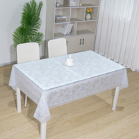 Nappe transparente en PVC à motif floral RNPT, imperméable, anti-déversement, avec dentelle, pour cuisine, salle à manger, mariage, banquet