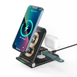 Station de téléphone Portable 15w 3 en 1, support de chargeur sans fil pliable N68 pour Airpods pro pour Samsung Watch pour iWatch chargeur rapide