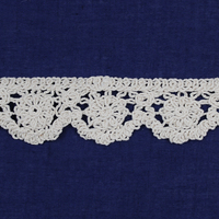 Dentelle guipure en coton antique, bordures festonnées brodées pour vêtements et textiles de maison