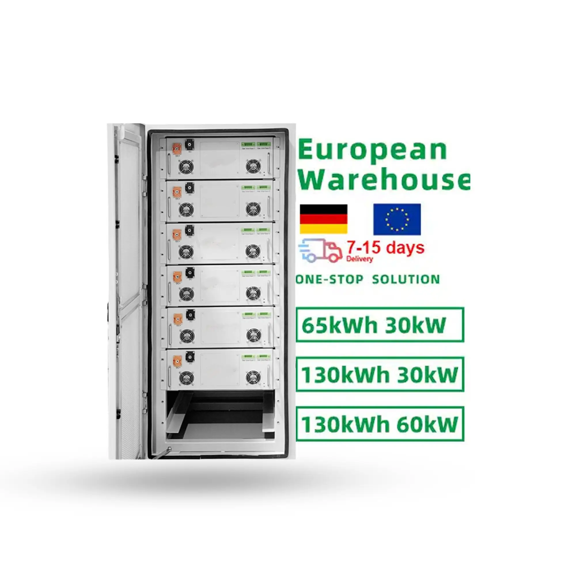 Inversor de enfriamiento de aire acondicionado de gabinete Industrial comercial de alto voltaje 50KW 100KWh dentro del contenedor Almacenamiento de energía solar