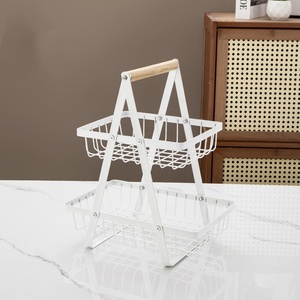 Cesta de fruta vací<span class=keywords><strong>a</strong></span> de cocina de varios pisos, cesta de almacenamiento de <span class=keywords><strong>mano</strong></span>, estante de aperitivos de frutas secas para sala de estar - Product Image 1