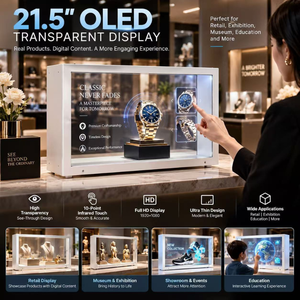จอแสดงผล OLED โปร่งใสขนาด 21.5 นิ้ว ความละเอียด Full HD หน้าจอสัมผัสอินฟราเรด 10 จุด ตัวเครื่องโลหะ สำหรับการโฆษณาในร้านค้าปลีก - Product Image 6