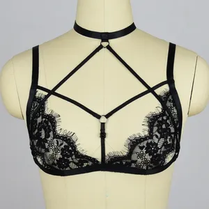 Thời Trang Mới Cơ Thể Áo Ngực Ren Lồng Cutout Bra Stretch Điều Chỉnh Dây Đeo Sexy Đồ Lót Nửa Đêm Hương Vị Quan Điểm Tán Tỉnh Quần Áo