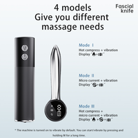 Kks Mini pistolet de massage électrique chauffant infrarouge pour le corps, avec lame gratte-fascia et fonction Guasha, pour soulagement de la douleur musculaire