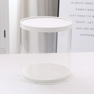 Caixa de Bolo Redonda Plástica Transparente com Tampa de Papel e Bandeja, Material de Grau Alimentício, Embalagem para Bolo - Product Image 3