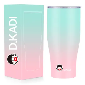 DKADI 30OZ grosir grosir Mug kopi Travel cangkir terisolasi logam vakum dinding ganda baja tahan karat kustom dengan tutup 30OZ