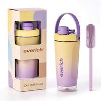 Bouteille shaker en acier inoxydable sans BPA avec compartiment amovible pour protéines en poudre, 20 oz, contenant de sport et fitness
