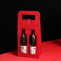 Elegante High-End Double-Pack Leder box für Rotwein saft Tee Bier Whisky Wodka Soda Tequila Verpackung