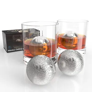 大尺寸可重复使用的球冰块不锈钢饮料冷威士忌石