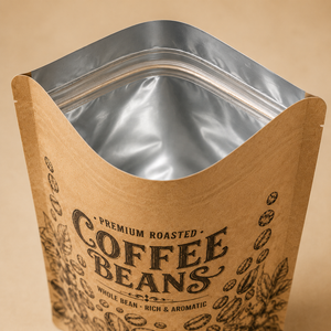 ถุงกระดาษคราฟท์สีน้ำตาลย่อยสลายได้แบบกำหนดเอง ถุงกาแฟทรงสี่เหลี่ยมแบบ Doypack พร้อมซิปล็อคสำหรับบรรจุภัณฑ์กาแฟ - Product Image 3