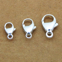50 pièces de fermoirs mousquetons en argent sterling 925, connecteurs d'extrémité pour chaînes de colliers et bracelets, apprêts de bijoux de mode DIY