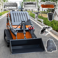 LIVRAISON GRATUITE Usine de Chine Petite chargeuse compacte à roues de jardin Mini chargeuse à glissement avec moteur diesel
