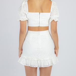 Conjunto de Lino Casual para Mujer, Estilo 2025, a la Moda, de Venta Caliente, con Bordado Sólido, Sexy, de Algodón, de Dos Piezas, con Pantalones Cortos hasta la Rodilla - Product Image 2